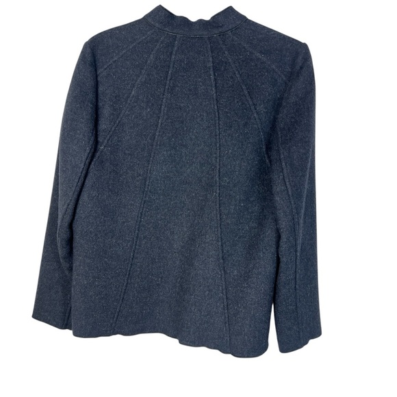 Harvé Benard Wool Blend open Front Women's Black Jacket Coat with Pink Lining 8 - Picture 3 of 10